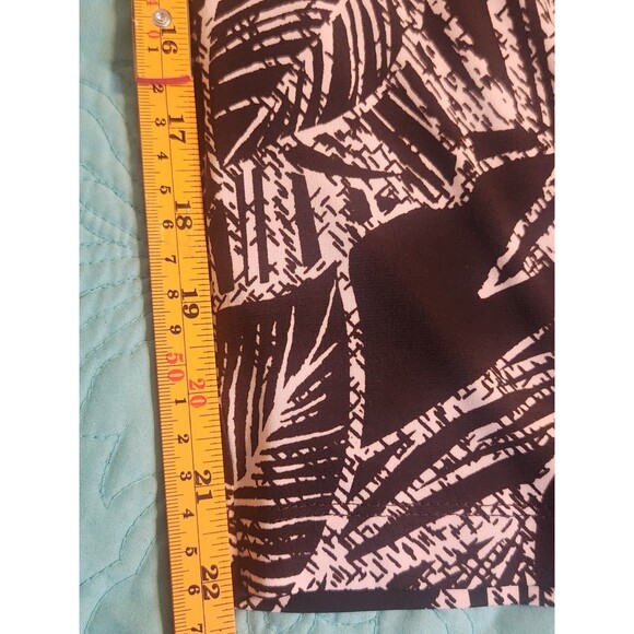 Susan Graver Womens Small Brown White Leave Liquid Knit Pull On Pants Travel - Picture 6 of 6